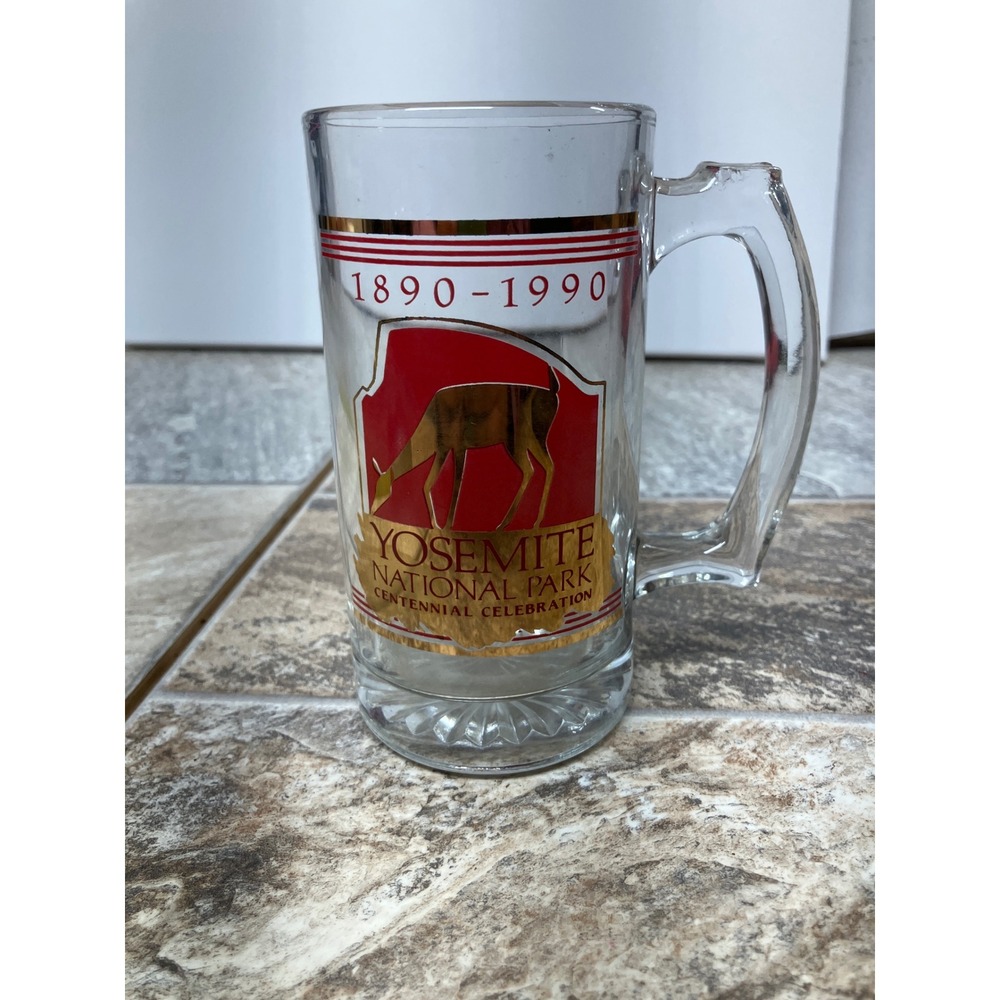 Vintage Yosemite National Park Centennial Celebration 1890-1990 Glass Beer Mug